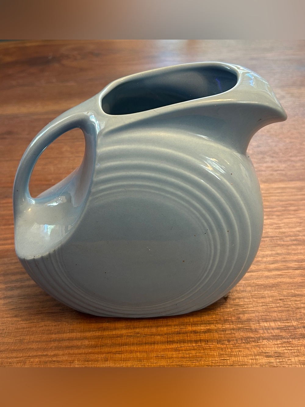 Large Fiesta Pitcher Homer Laughlin USA Disk Water 7” Periwinkle Blue 67oz 2 qrt